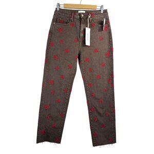 Driftwood Royce Jeans embroidered floral‎ boho cowgirl sz 26